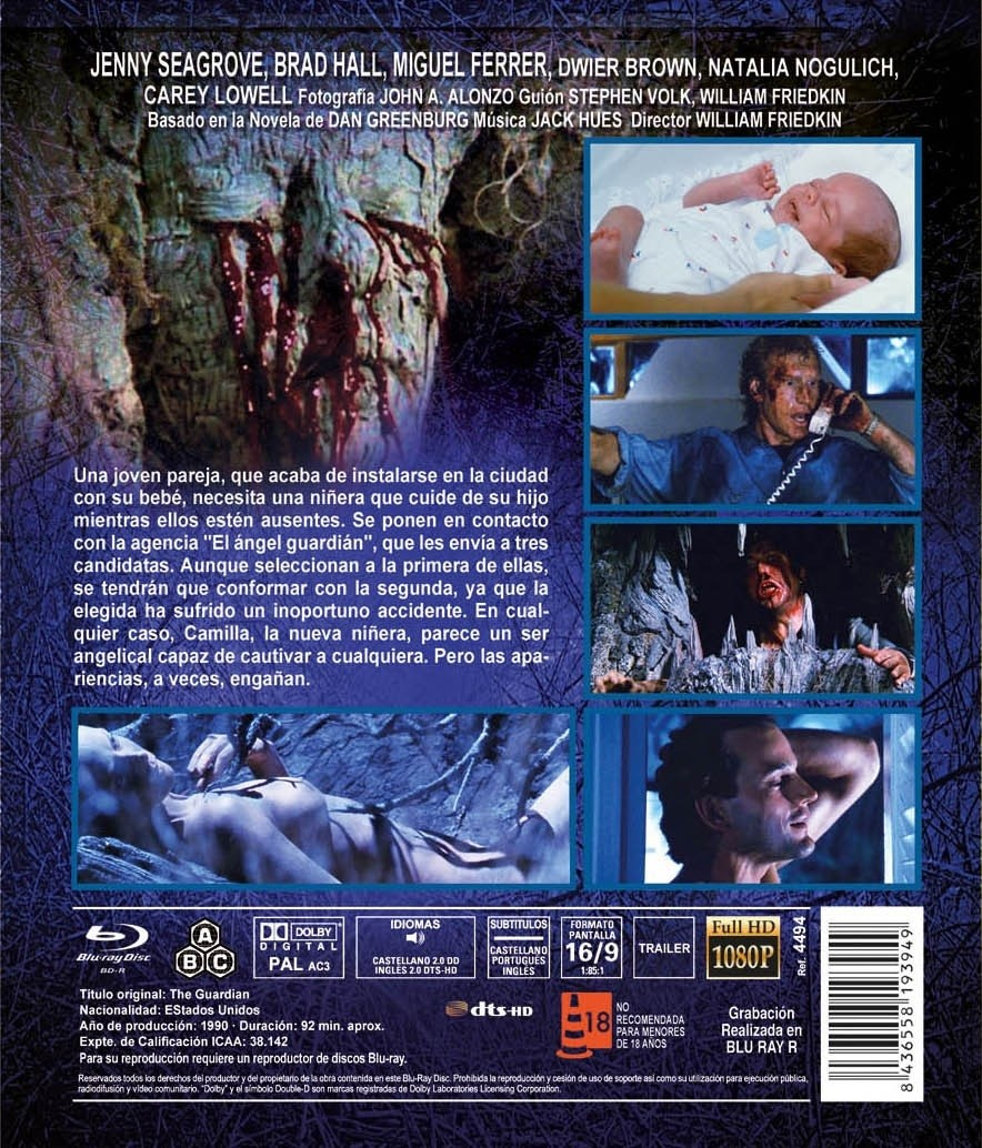 Contraportada de DVD con escenas de películas, texto y detalles.