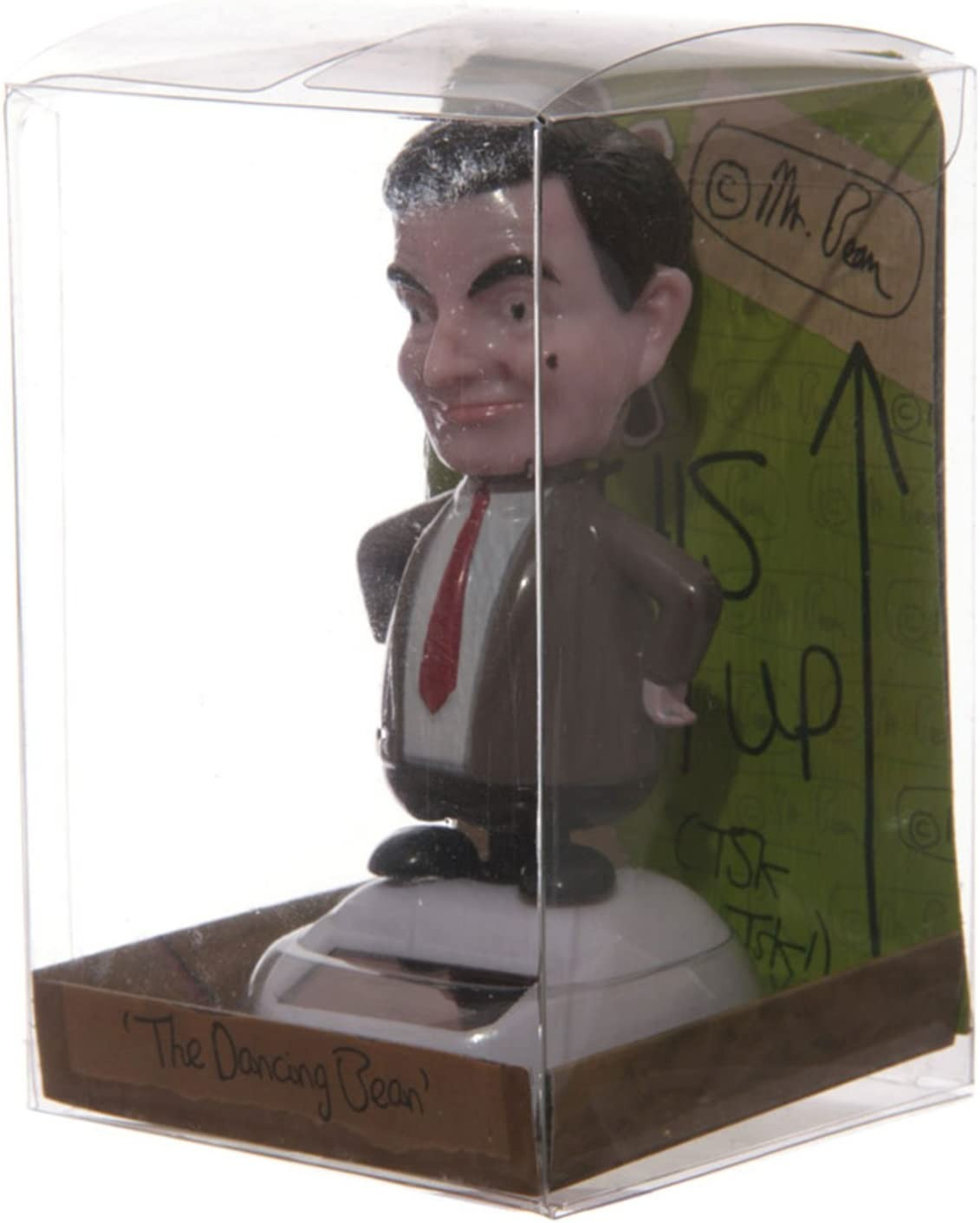 Figura de Mr. Bean en un empaque de plástico transparente.