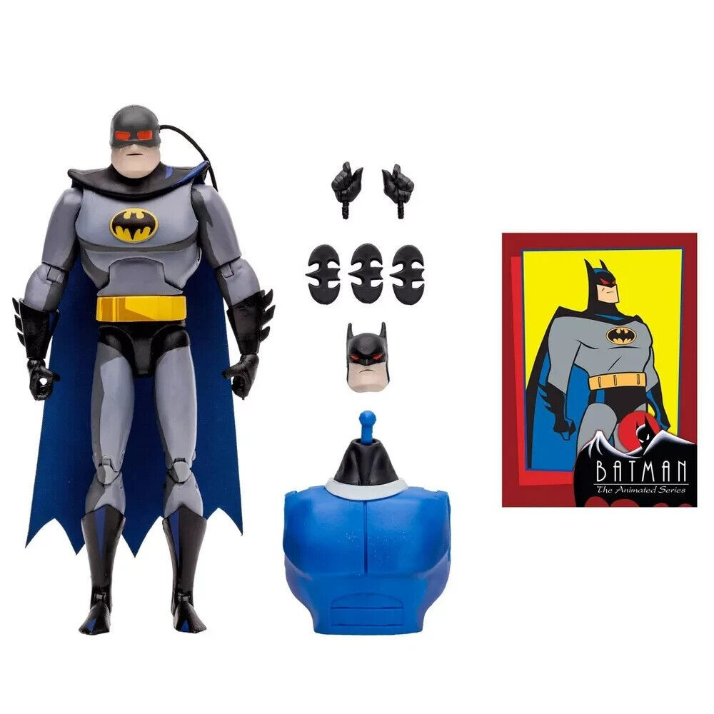 Figura de acción de Batman con piezas intercambiables, accesorios y una tarjeta de Batman The Animated Series.