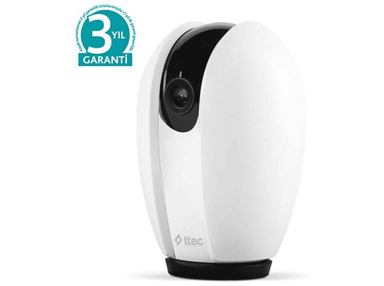 TTEC Wizi Pro Full HD 3MP Çift Yönlü Görüşmeli 360 Derece Tak Çalıştır Wi-Fi Evet Akıllı kamera Beyaz