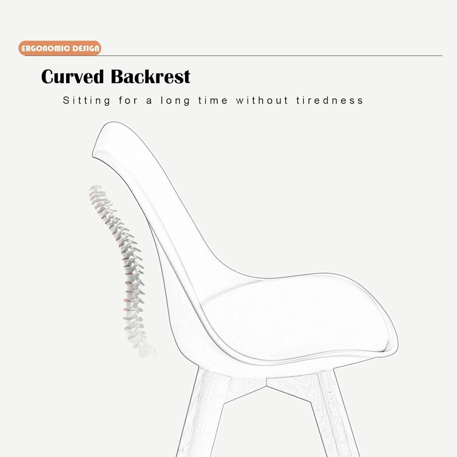 Sedia ergonomica con uno schienale curvo che supporta un grafico di colonna.