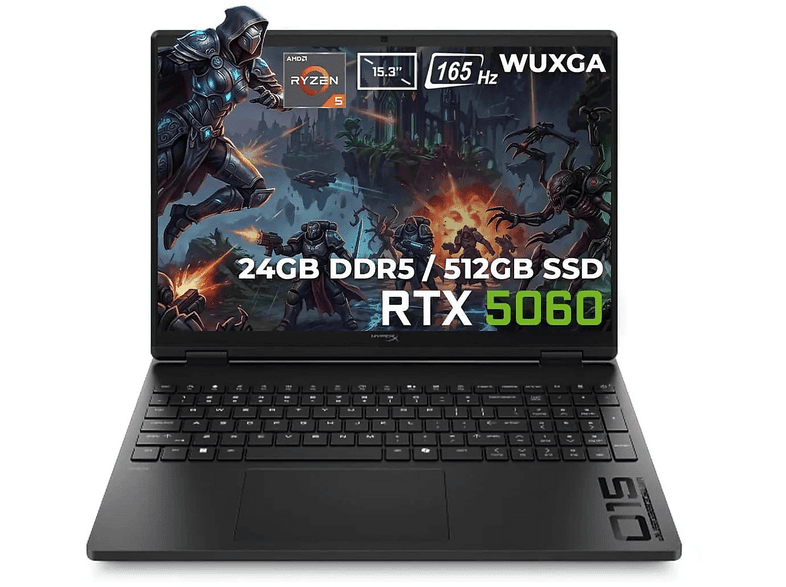 HP HyperX OMEN 15-GB0003NT D2QV8EA001 RTX5060 AMD Ryzen 5 240 24 GB RAM 1 TB SSD 15,3 inç Windows 11 Home Laptop Siyah