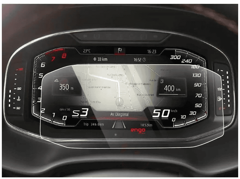 ENGO Cupra Formentor Mat 10.25 inç Uyumlu Dijital Gösterge Parlama Önleyici 9H Nano Cam Ekran Koruyucu