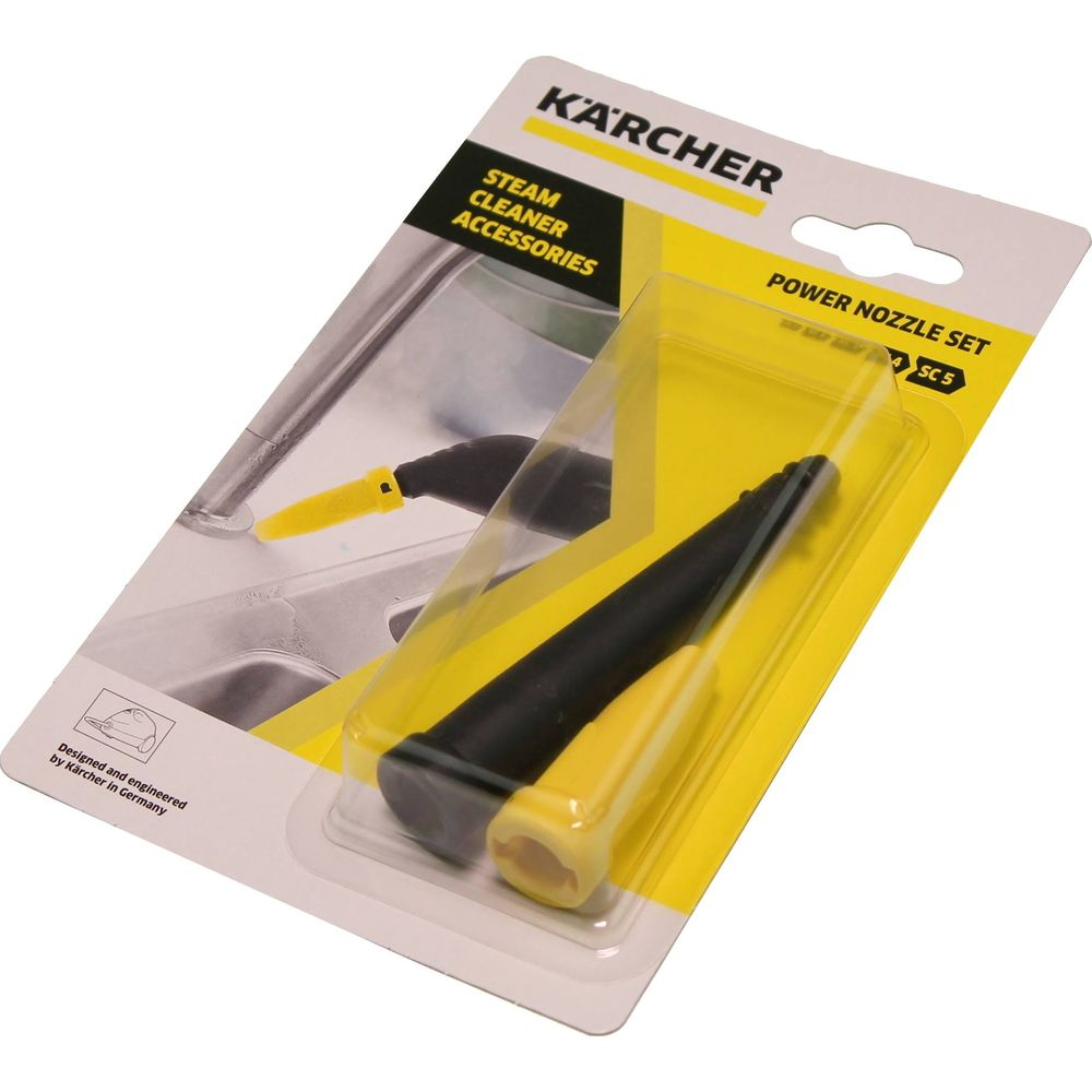 Kärcher Dampfreiniger-Zubehör in gelb-schwarzer Blisterverpackung mit Power-Düse.