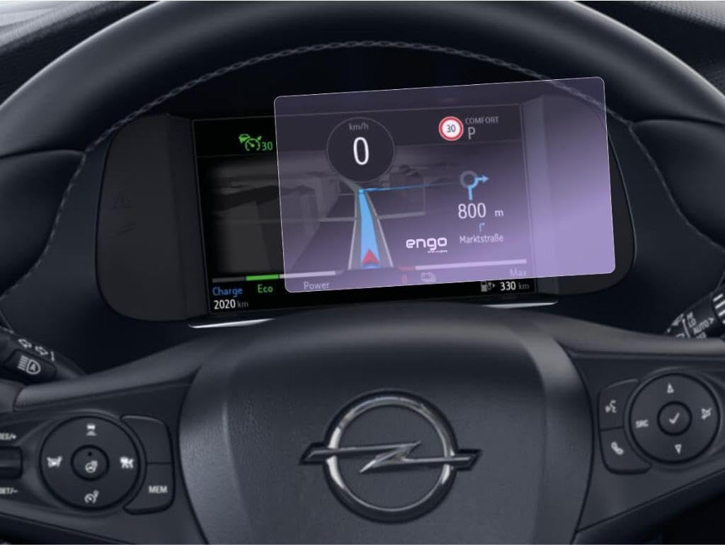Navigasyon sistemi ve 0 km/s hız gösteren dijital ekranlı bir araba konsolu.