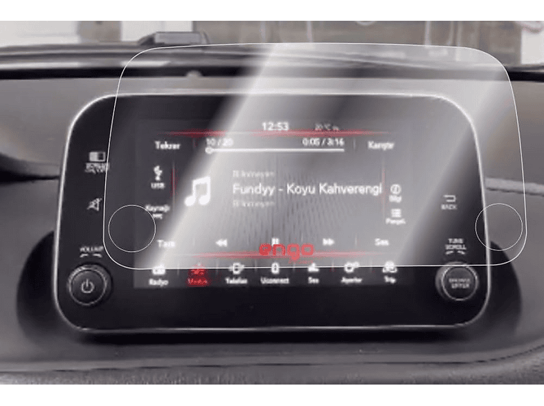 ENGO Fiat Egea 7 inç Multimedya & Navigasyon Uyumlu 9H Kırılmaz Nano Cam, HD Ekran Koruyucu