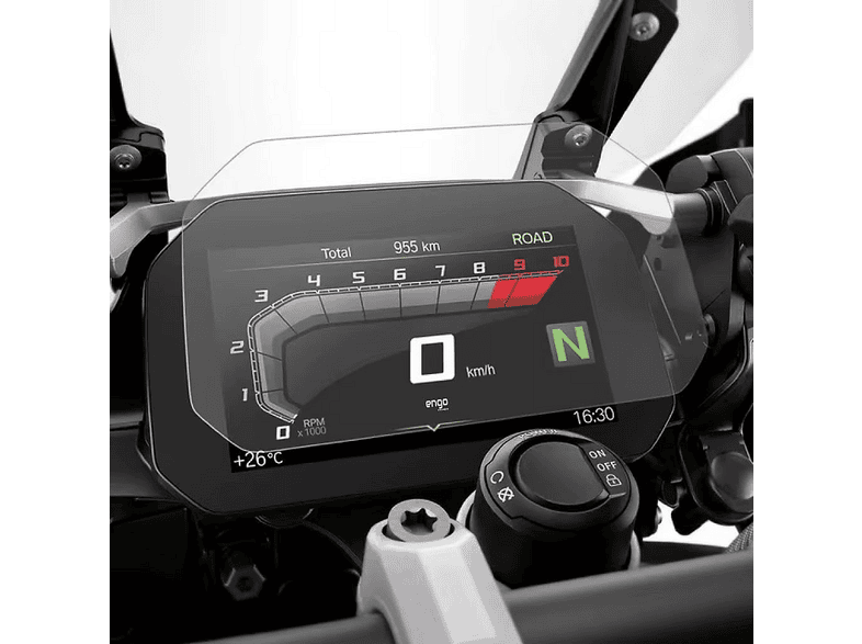 ENGO BMW R 1250 GS Adventure Mat 6.5 inç Uyumlu Dijital Gösterge Parlama Önleyici Nano Cam Ekran Koruyucu