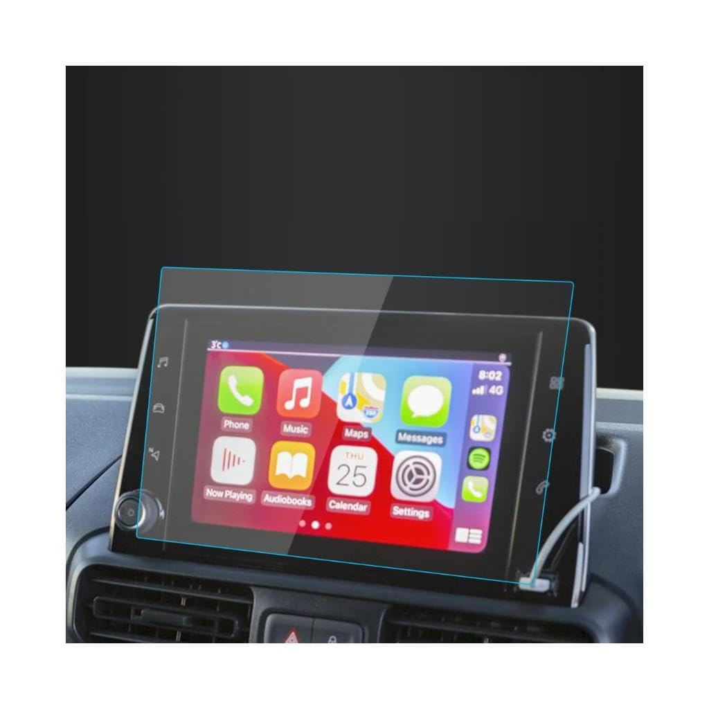 Apple CarPlay gösteren bir araç bilgi-eğlence ekranı ve koruyucu film.
