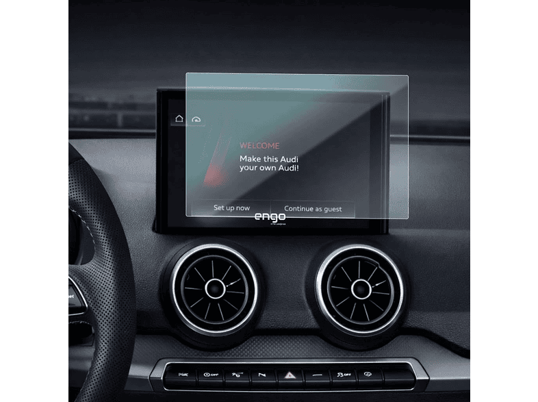 ENGO Audi Q2 9 inç Multimedya & Navigasyon İle Uyumlu 9H Kırılmaz Nano Cam HD Ekran Koruyucu