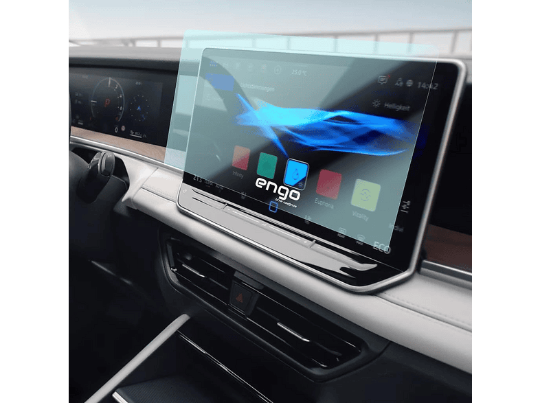 ENGO Volkswagen Tayron 12.9 inç Multimedya & Navigasyon Uyumlu 9H Kırılmaz Nano Cam Ekran Koruyucu