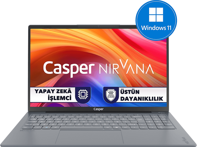CASPER Nirvana X100 Series 3 DDR5 X100.320U-AV00A-G-F Intel Core 5 320 12 GB RAM 500 GB SSD 15,6 inç Windows 11 Home Laptop Metalik Gri