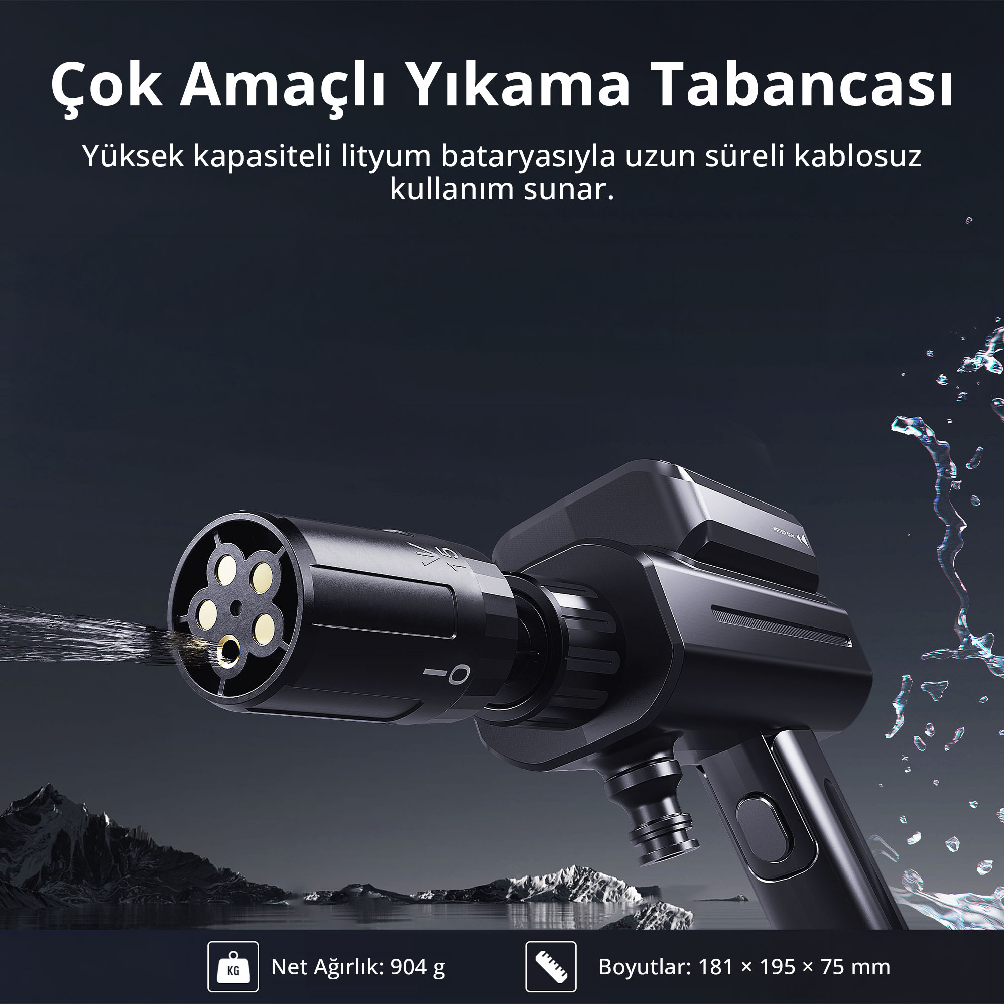 LENYES LCW01 5 Kademeli Kablosuz Köpüklü 120W Yüksek Basınçlı Yıkama Tabancası