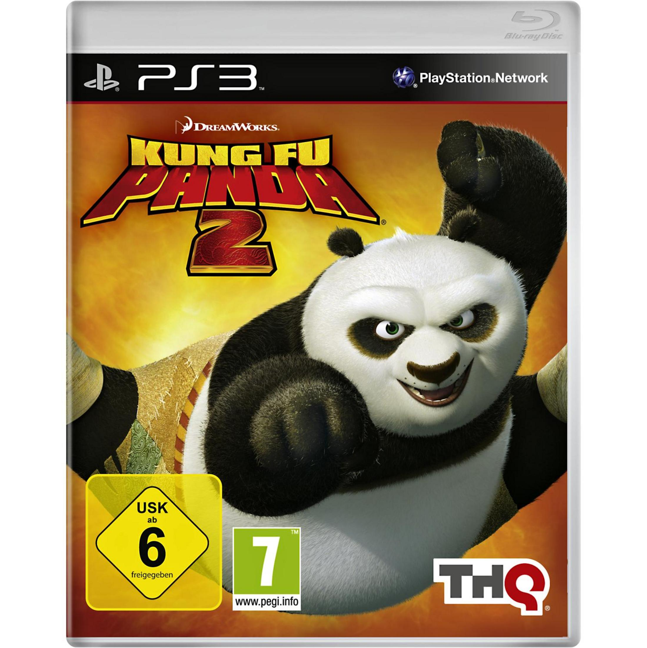 Kung Fu Panda 2 PS3-Spielhülle mit Po beim Vorwärtsschlagen.