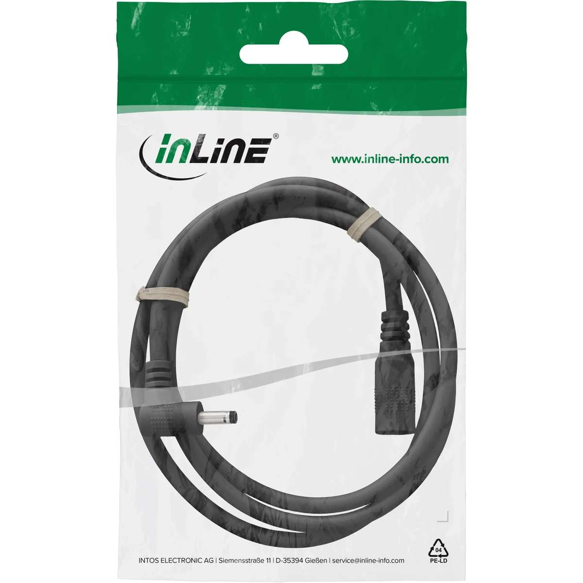 INLINE 26905N DC, Winkelstecker, 4,0 x 1,7 mm, 5 m Verlängerungskabel ...