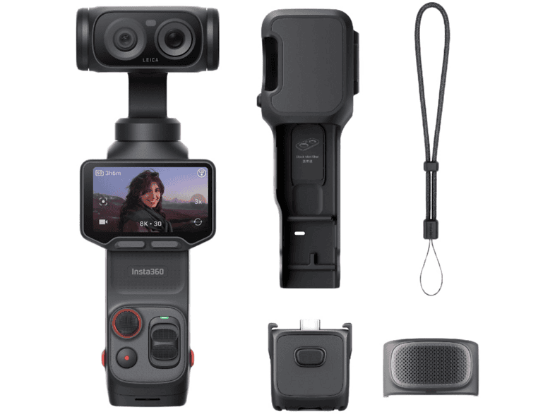 INSTA360 Luna Ultra Standart Bundle Çift Lensli 8K Gimbal Kozmik Siyah Aksiyon Kamerası