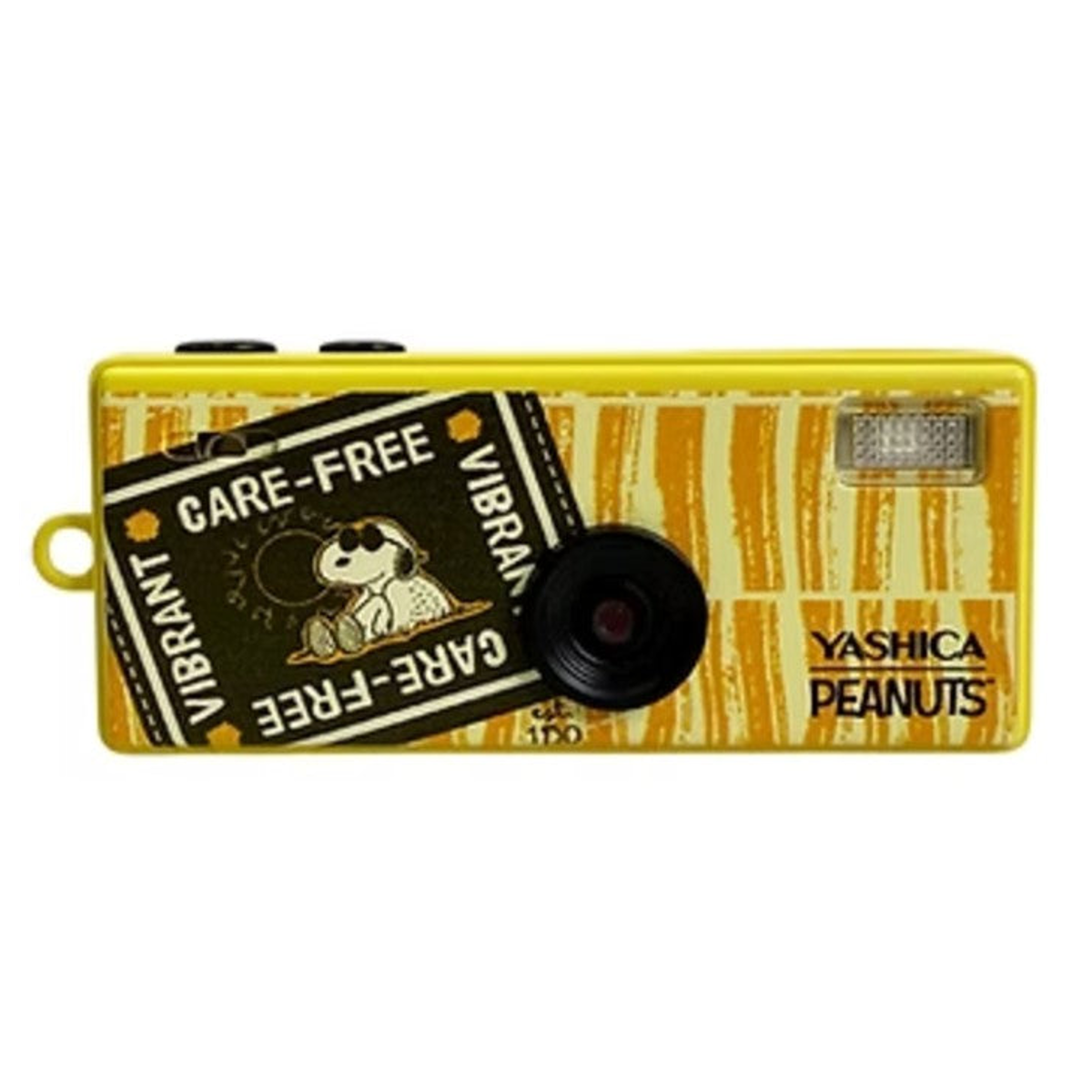 Appareil photo jetable jaune Yashica Peanuts avec Snoopy.