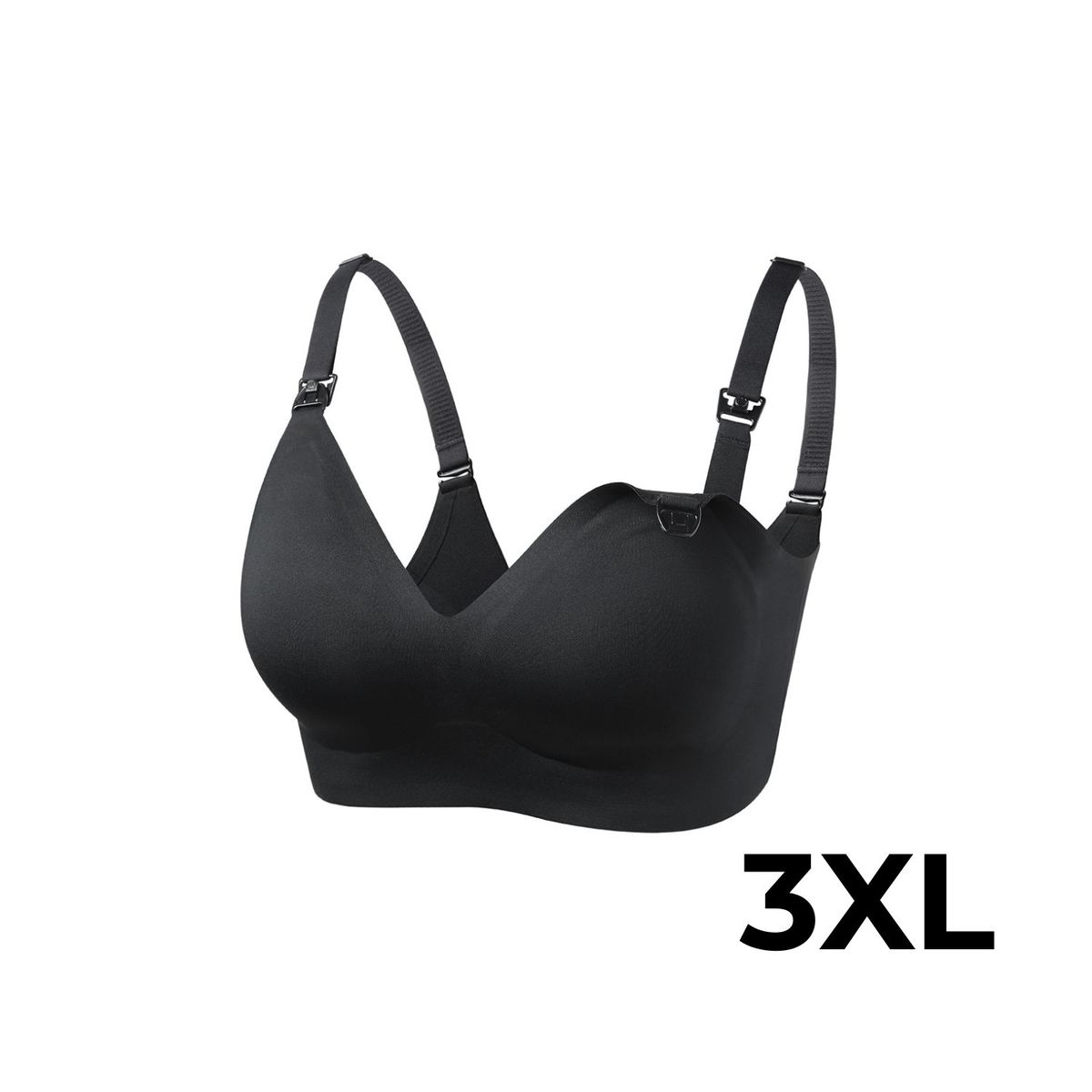 Schwarzer Still-BH mit breiten Trägern und Clips, Größe 3XL unten rechts.