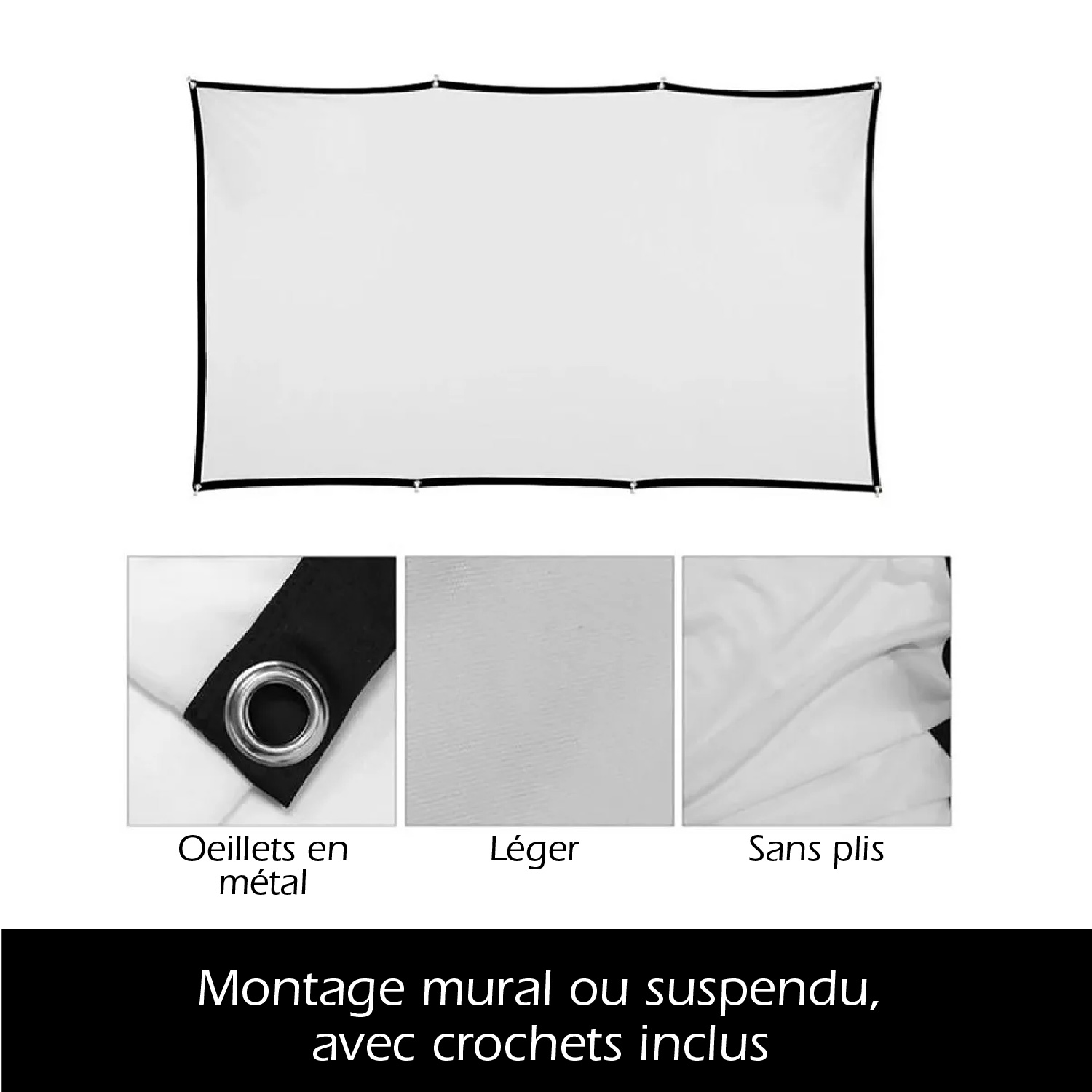 Pantalla de pared plegable | KYF Pantalla de proyección plegable 100 ...
