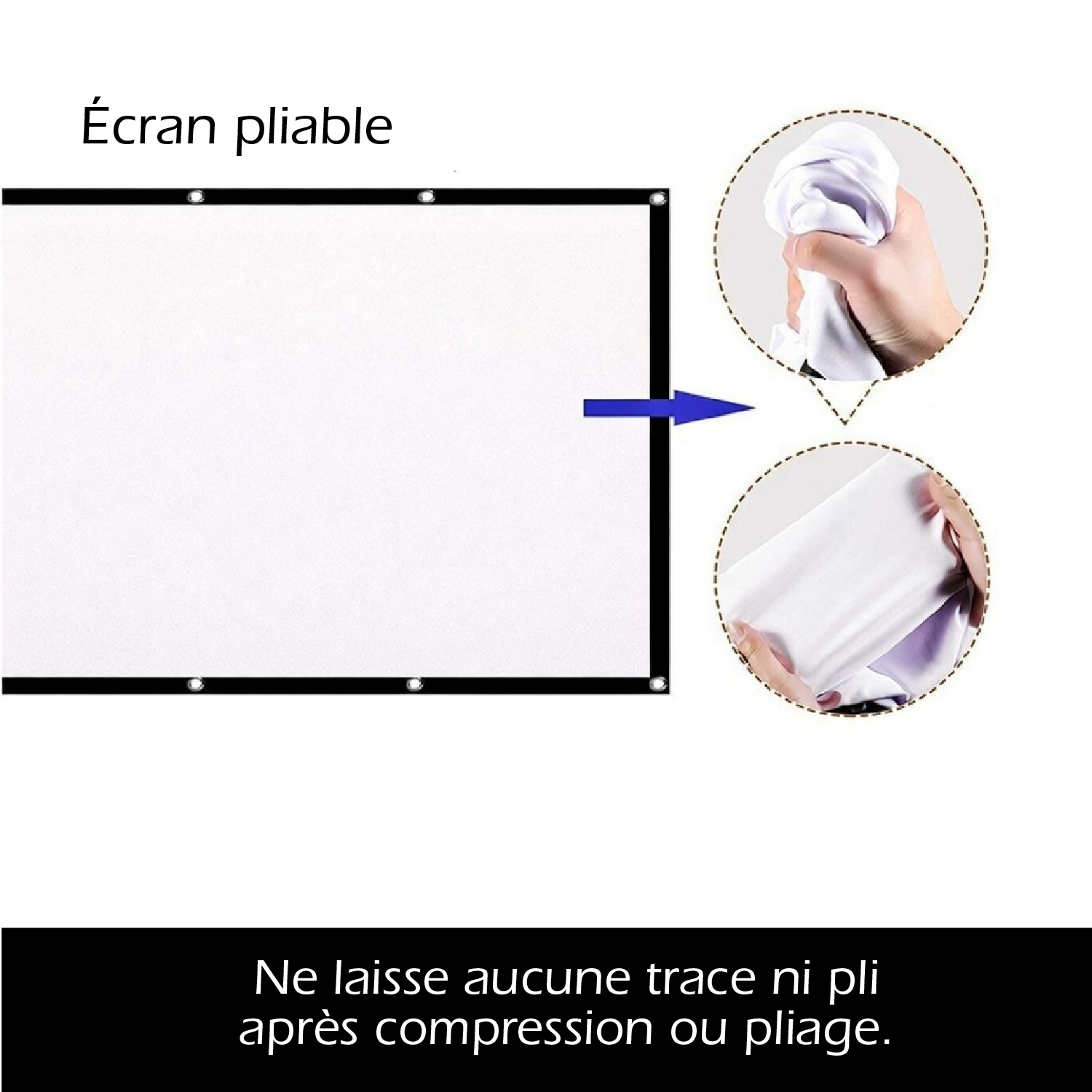 Pantalla de pared plegable | KYF Pantalla de proyección plegable 100 ...