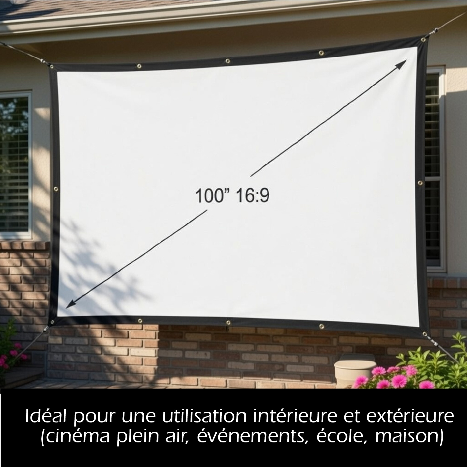 Pantalla de pared plegable | KYF Pantalla de proyección plegable 100 ...