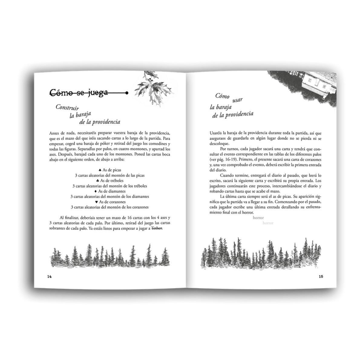 Una página de libro abierta en español con texto e ilustraciones.