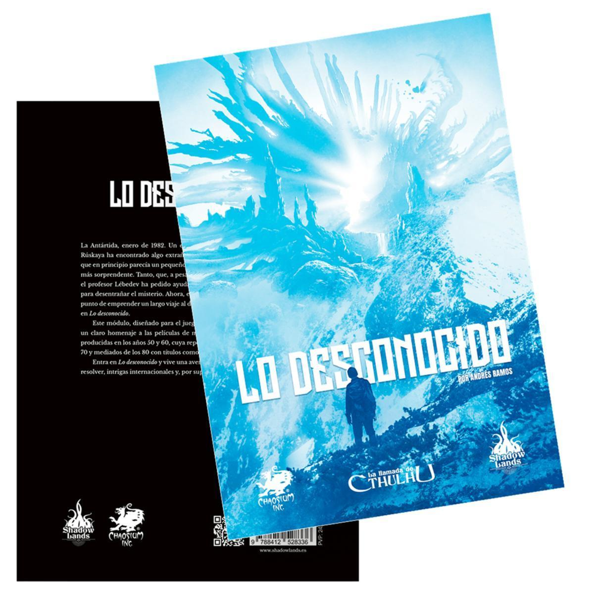 Una portada de libro muestra una criatura de hielo azul y una persona de pie en la nieve.