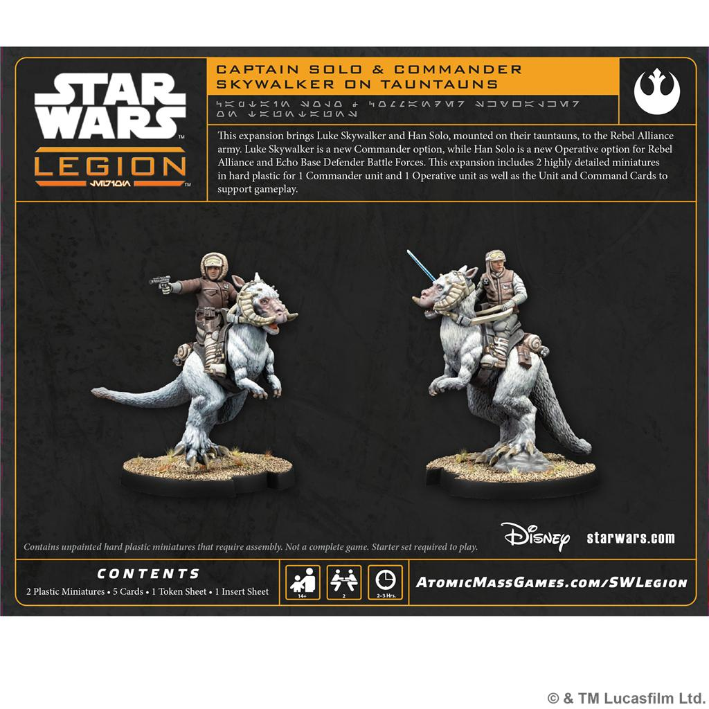 Caja de expansión Star Wars Legion con dos jinetes de tauntaun y texto del juego.