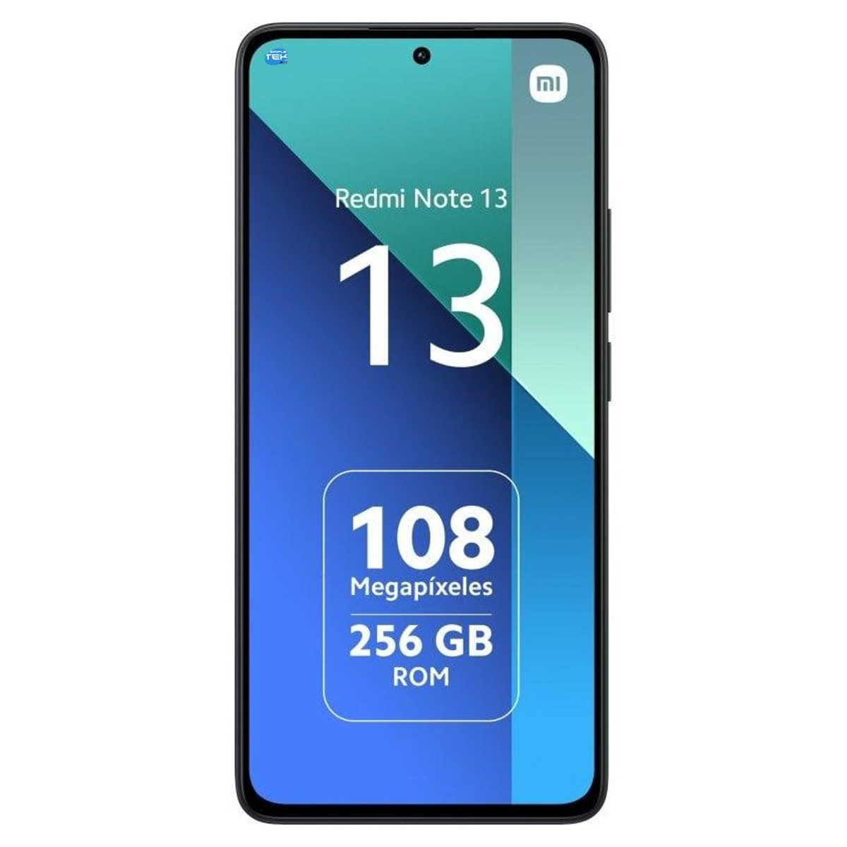Smartphone Redmi Note 13 con schermo blu, 108 megapixel e 256 GB di ROM.