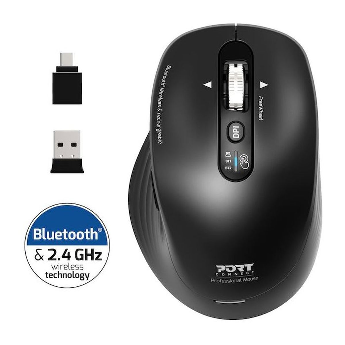 PORT DESIGNS 910202 Kabellose Maus, Schwarz | MediaMarkt
