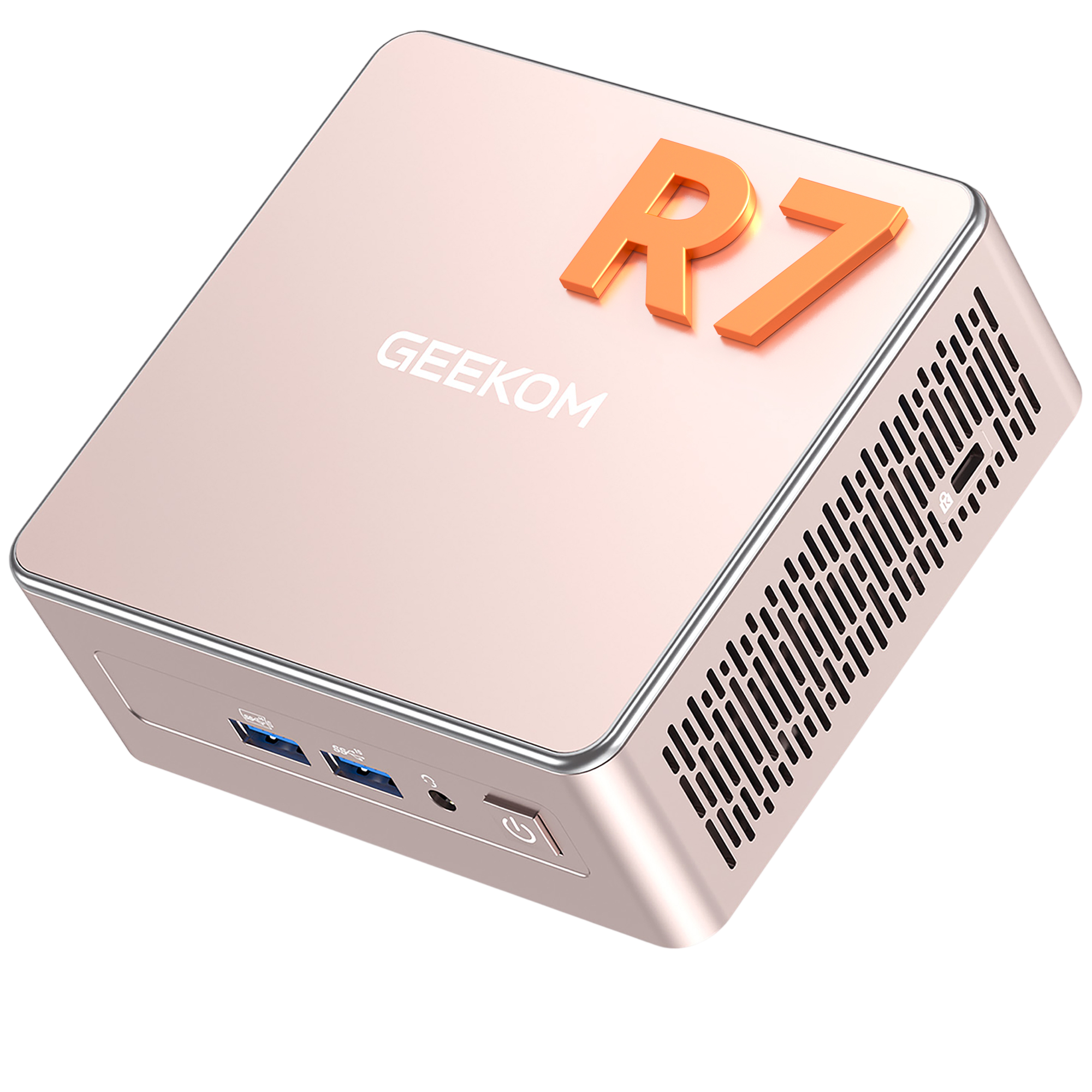 Mini PC - GEEKOM A5, AMD Ryzen™ 7 7730U, 16 GB RAM, 256 GB SSD, Radeon™ RX Vega 8, Windows 11, Oro rosa