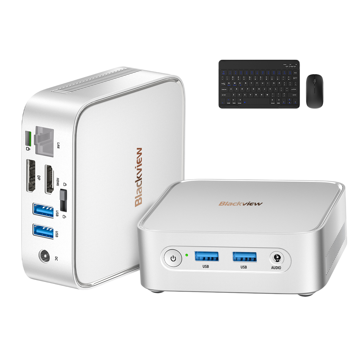 Mini PC - BLACKVIEW MP50-3500U, AMD Ryzen 5 3500U, 16 GB RAM, 512 GB SSD, Radeon™ RX Vega 8, Windows 11 Pro, Plateado
