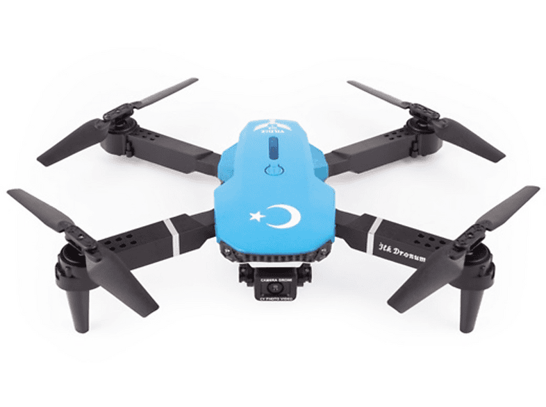YILDIZ IHA İlk Dronum, Katlanır Çift Kameralı Tek Tuşla Iniş Kalkış (2 Bataryalı) Başlangıç Dronu Mavi