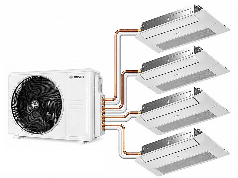BOSCH Multi Tek Yön 12+12+12+18 BTU İç Ünite 1+4 Sistem A++ Enerji Sınıfı 42000 BTU/h Kaset Tipi Klima Beyaz