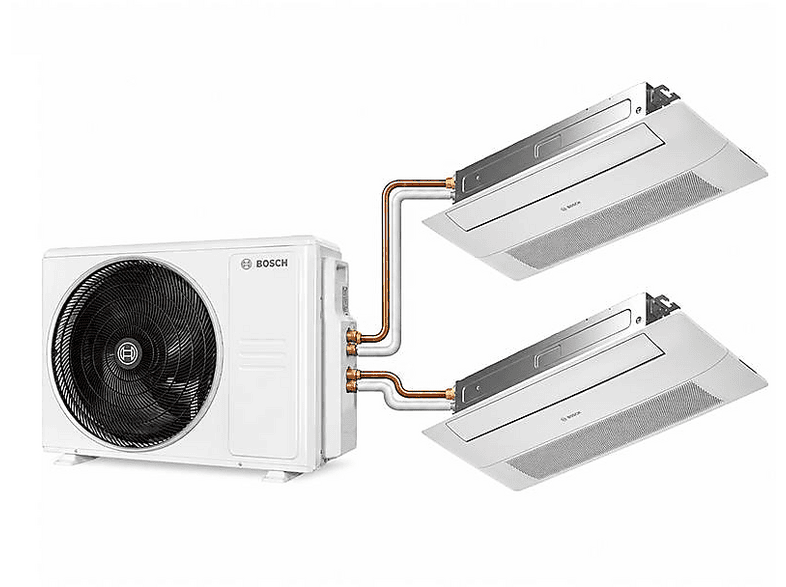 BOSCH Multi Tek Yön 12+18 BTU İç Ünite 1+2 Sistem A++ Enerji Sınıfı 21000 BTU/h Kaset Tipi Klima Beyaz
