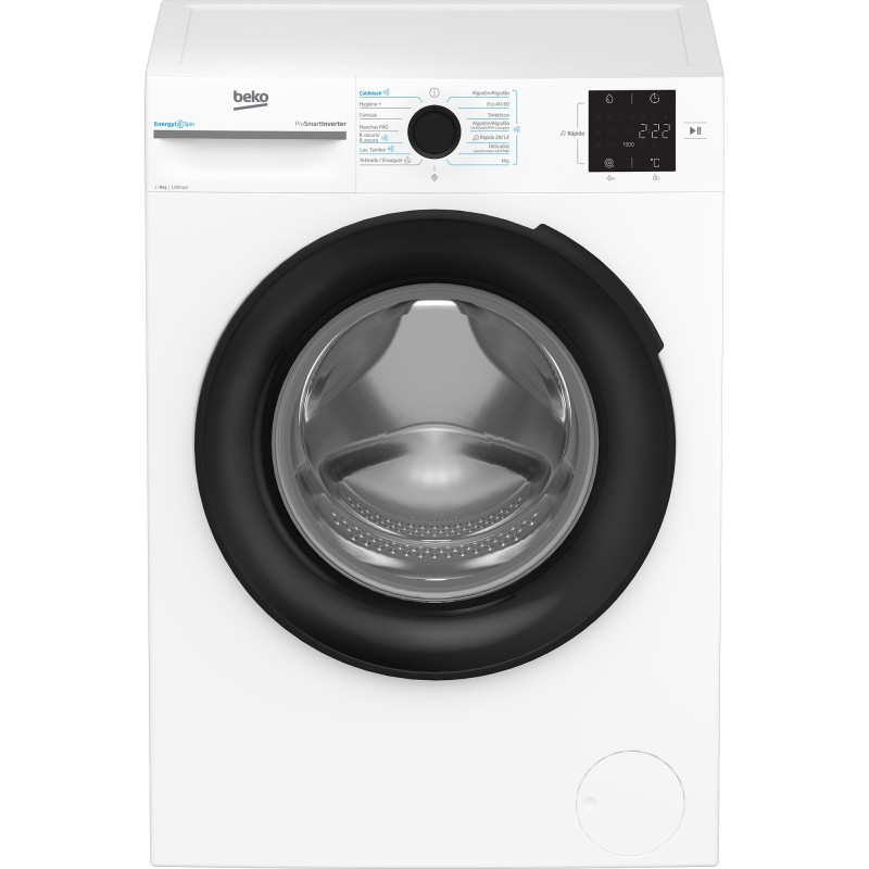Lavadora carga frontal - BEKO BM3WFT3821WB, 8 kg, 1200 rpm, Blanco
