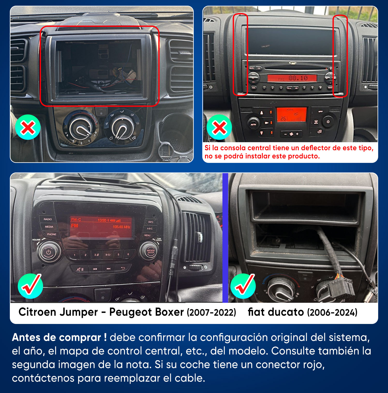 Kompatibilitätsleitfaden für Autoradios in Citroen-, Peugeot- und Fiat-Fahrzeugen mit Beispielen.