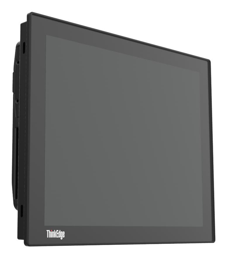 Tablette ThinkEdge noire avec boîtier robuste sur fond blanc.
