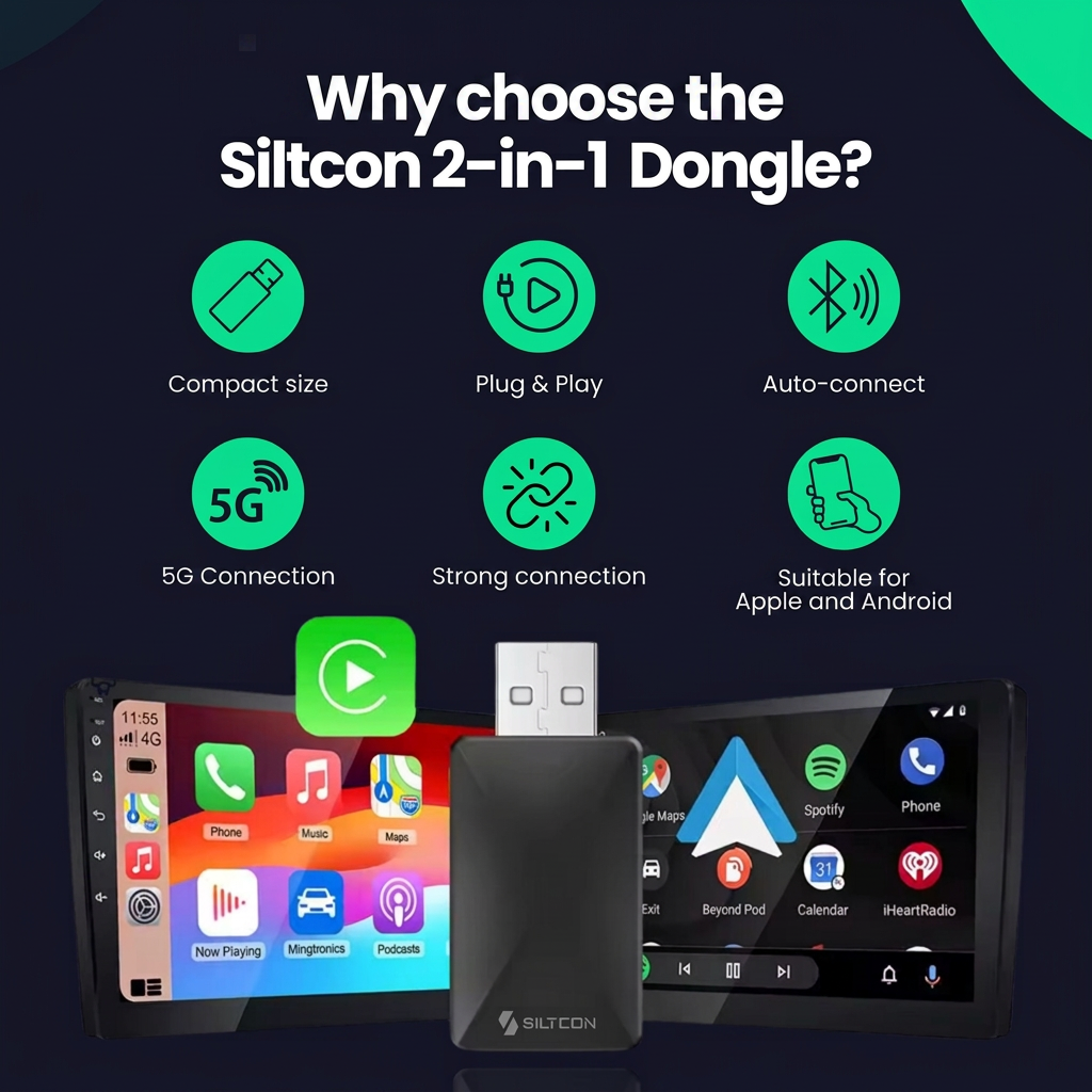 SILTCON Apple CarPlay und Android | USB-C - 2-in-1 - Car dongles | SATURN