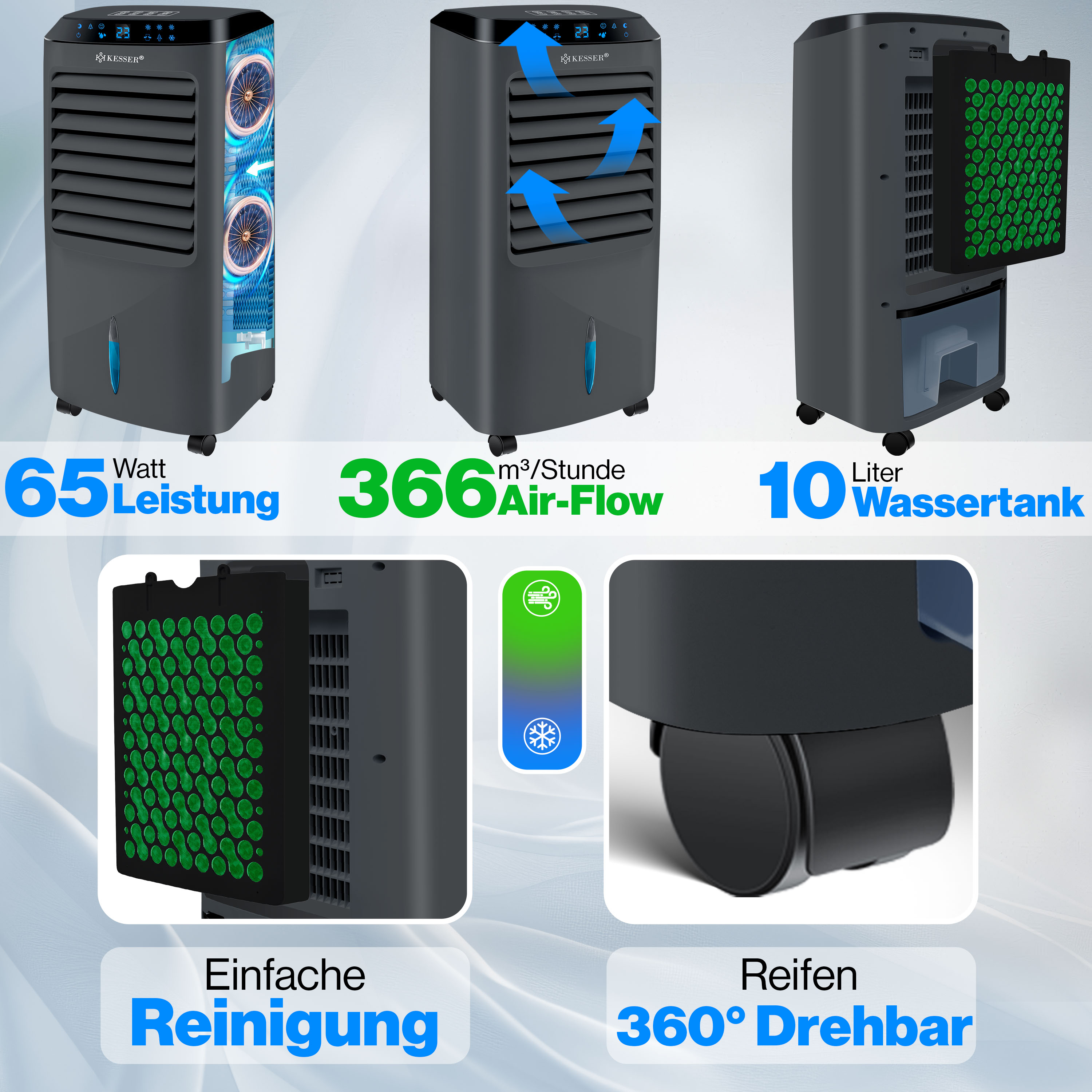 KESSER 4 in 1 mit Fernbedienung Luftkühler
