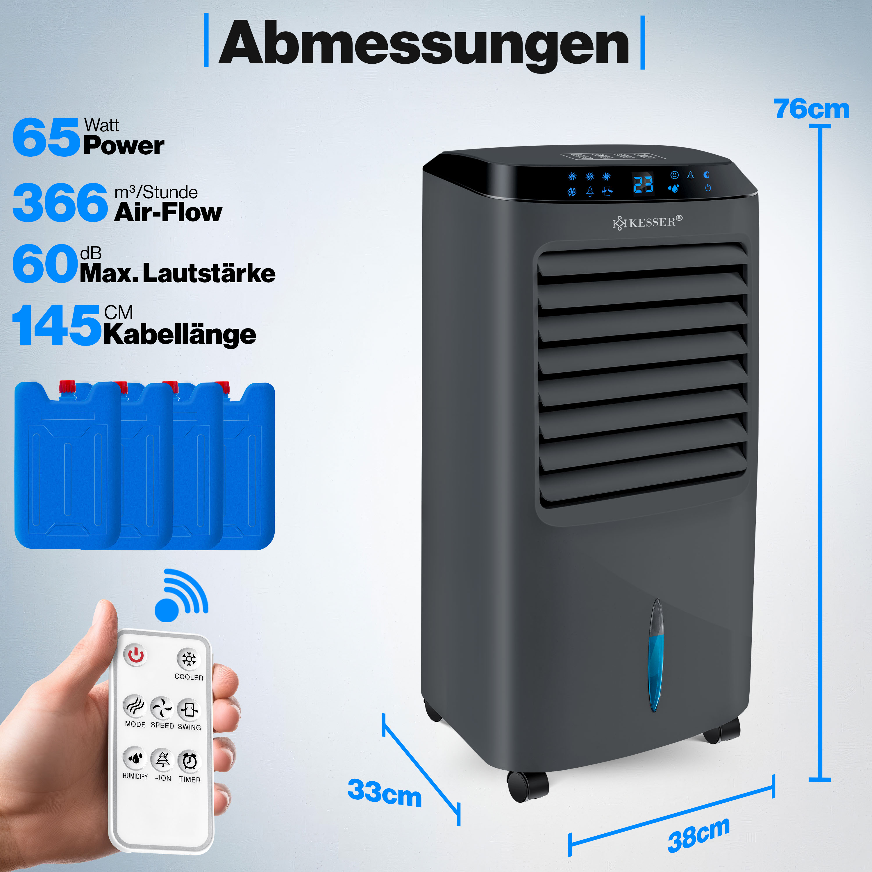 KESSER 4 in 1 mit Fernbedienung Luftkühler