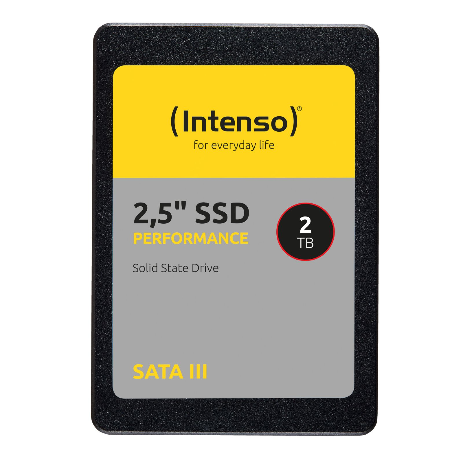 Ein Intenso 2,5 Zoll SSD Solid State Drive mit 2 TB Kapazität und SATA III.