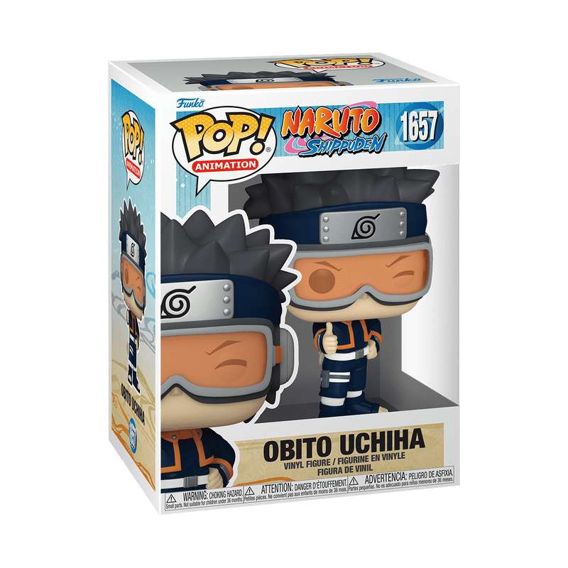 Funko Pop Figur von Obito Uchiha aus Naruto Shippuden in Box.