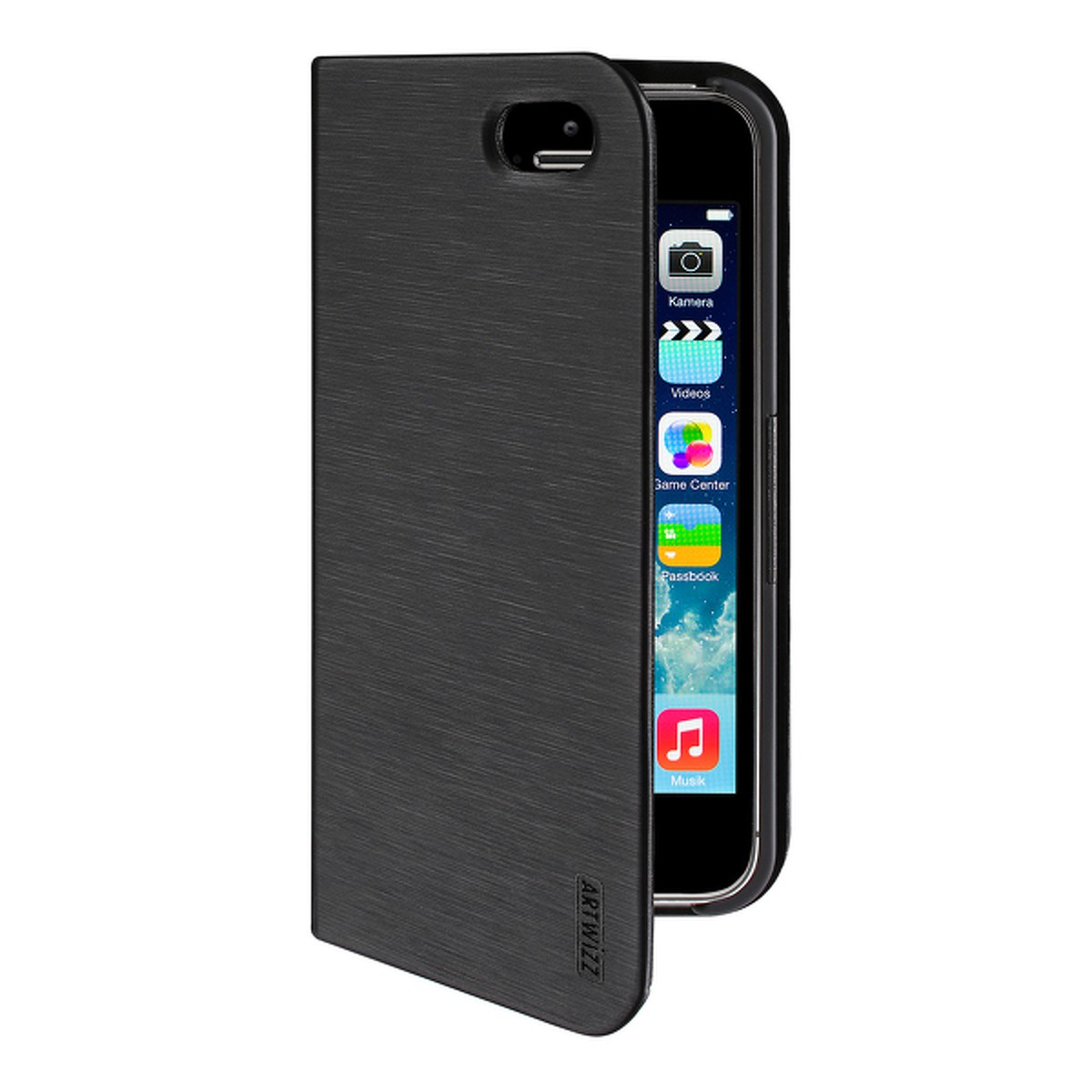 ARTWIZZ iPhone Cover, iPhone FolioJacket, SE, iPhone 5, Apple, Schwarz 5S, Flip