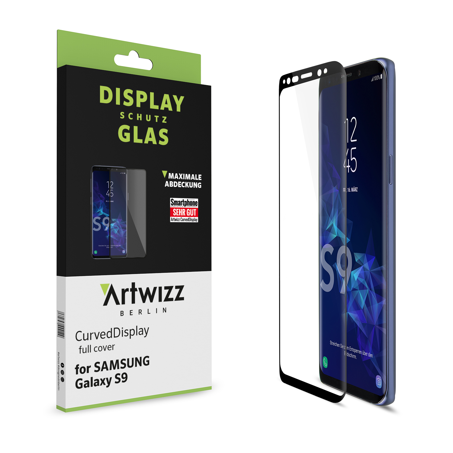 ARTWIZZ CurvedDisplay Galaxy Samsung S9) Android Displayschutzglas(für