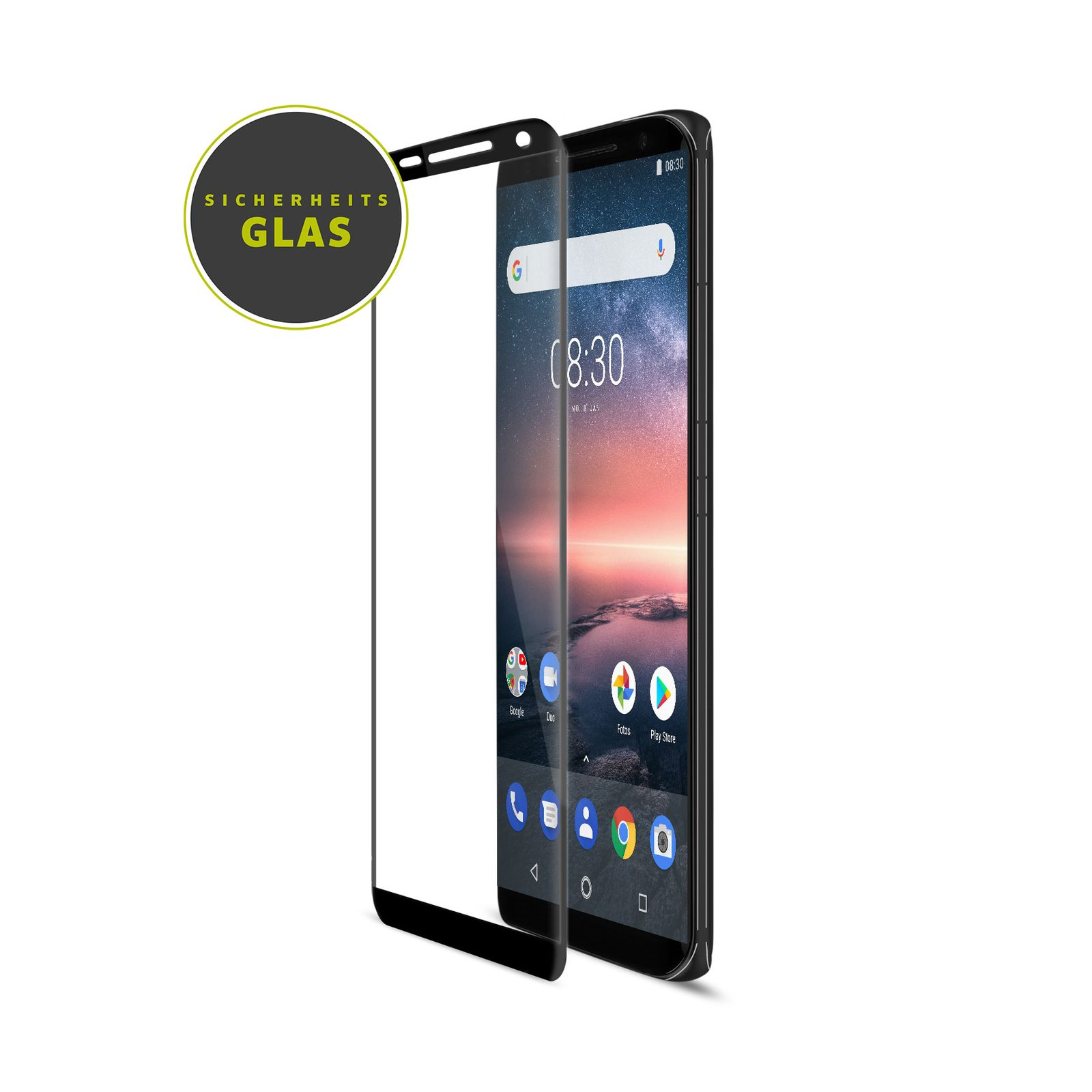 Nokia 8 Nokia ARTWIZZ Sirocco (2018)) Android Displayschutzglas(für CurvedDisplay