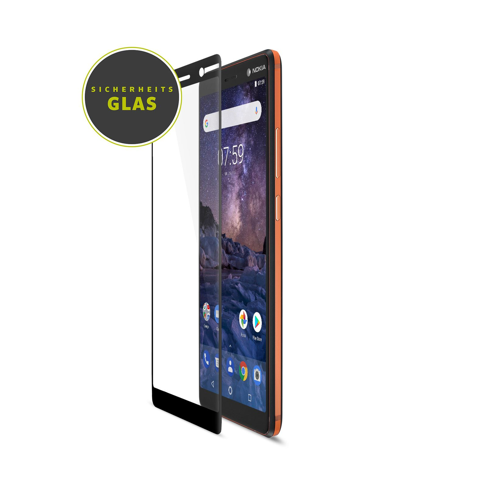 ARTWIZZ PLUS (2018)) Android Nokia Displayschutzglas(für CurvedDisplay 7 Nokia