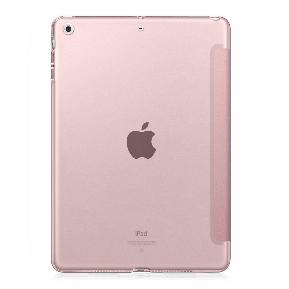 Rückseite des iPads in Roségold. Das Apple-Logo ist auf der Rückseite sichtbar.