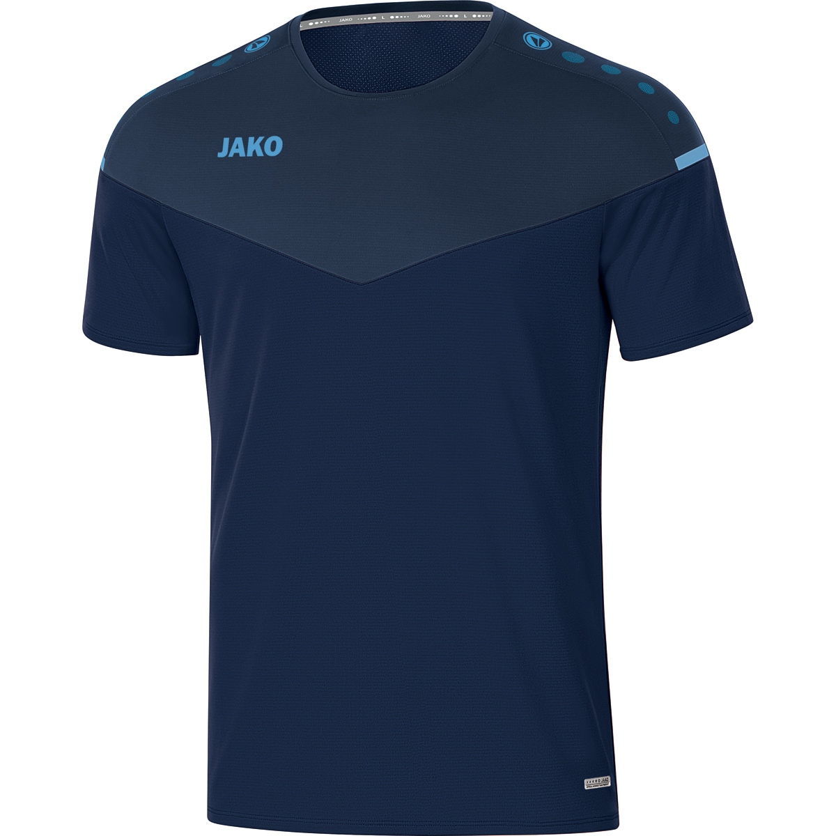 JAKO Champ Herren, 6120 Gr. 3XL, 2.0 marine/darkblue/skyblue, T-Shirt