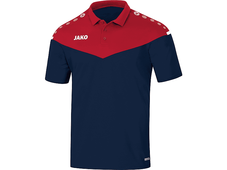 JAKO Polo Champ 2.0 marine/chili rot, Damen, Gr. 34, 6320