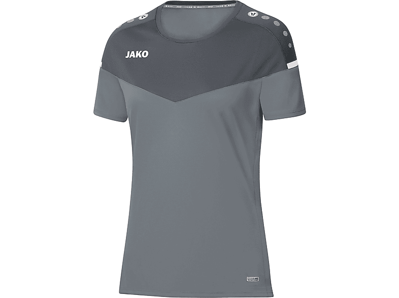 JAKO T-Shirt Champ 2.0 steingrau/anthra light, Damen, Gr. 44, 6120